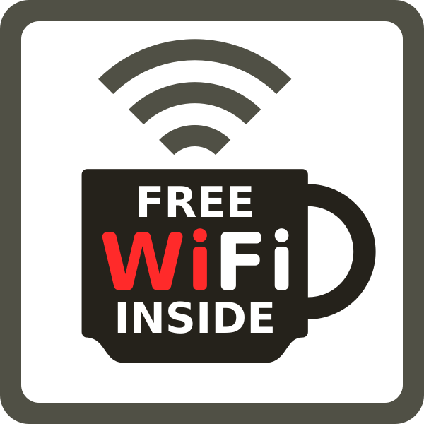 Free WiFi inside label vector image