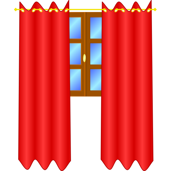 Window with draperies