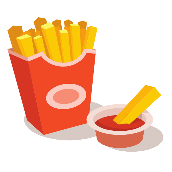 Fries and ketchup meal