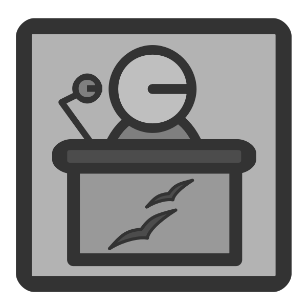 Vector image of gray PC presentation file type icon