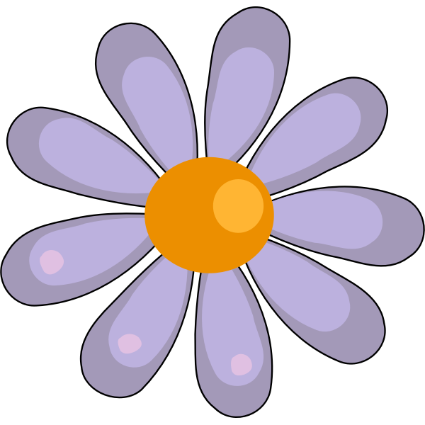 Orange and purple flower illustration