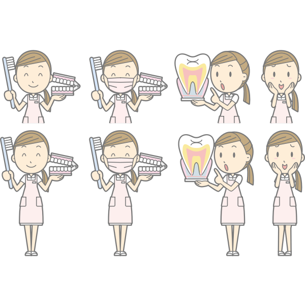 Dental hygiene instructor cartoon image