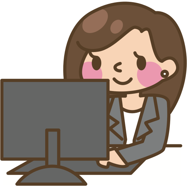 Female computer user vector image