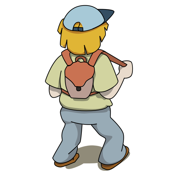 Little hiker vector drawing