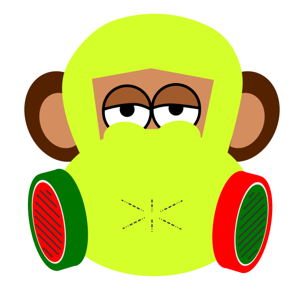 Monkey with gas mask