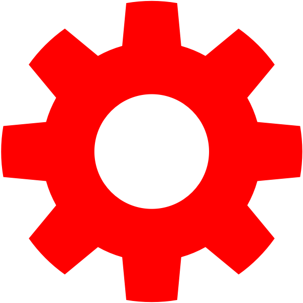 Red gear icon