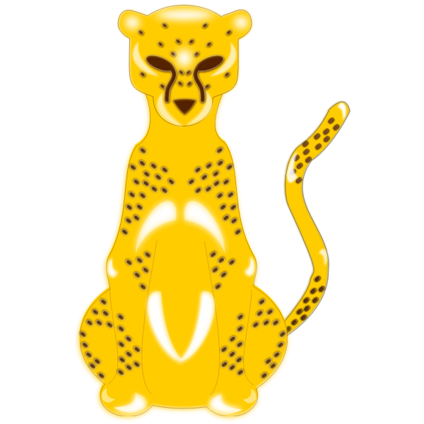 Vector image of drawn yellow leopard