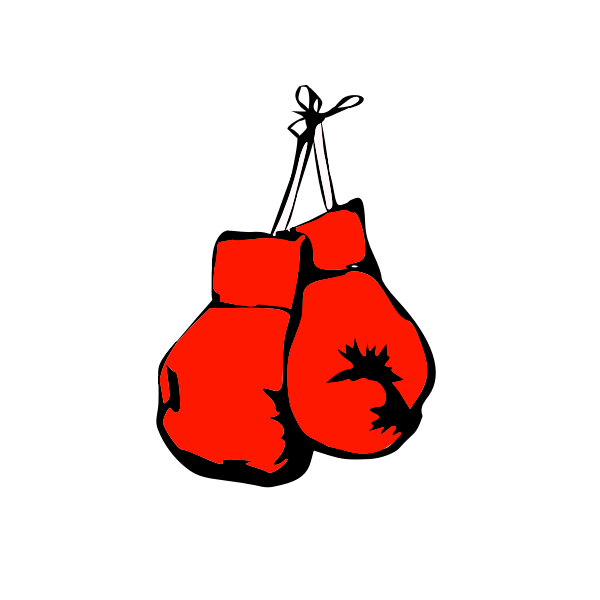 Vector drawing of fiery red boxing gloves