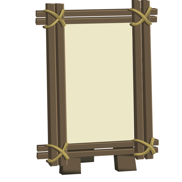 Vector graphics of wood framed mirror