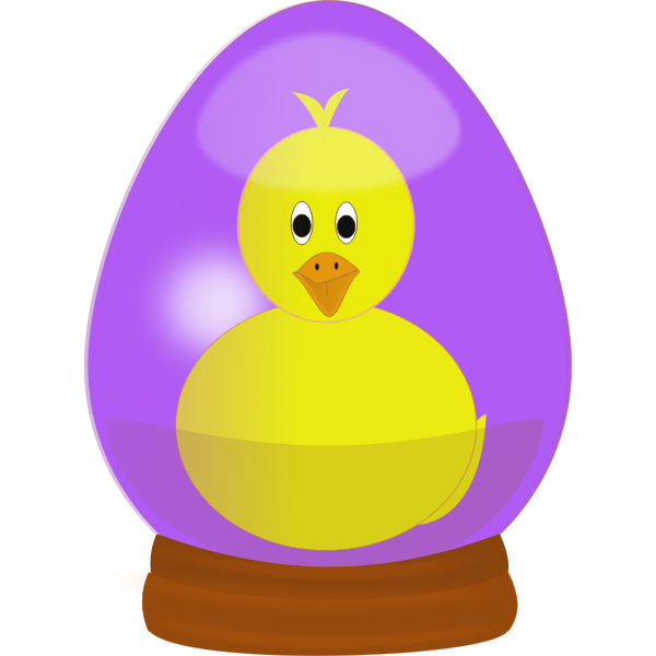 Chick in Easter egg globe vector image