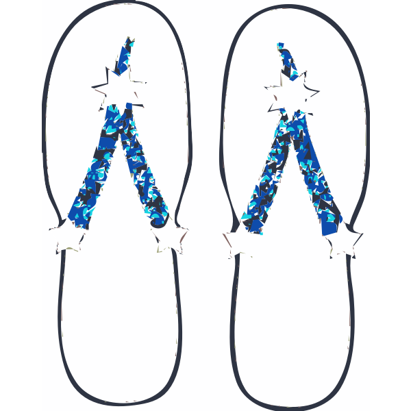 Vector image of sandals trimmed with star and glitter