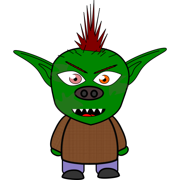 Green cartoon goblin