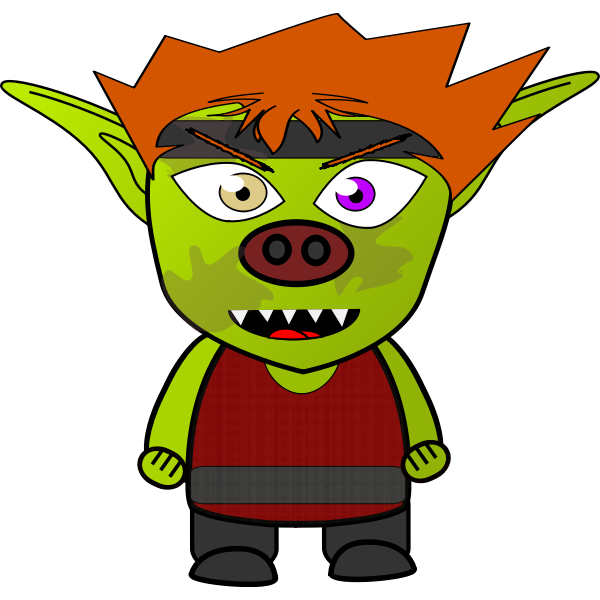 Cartoon mad goblin