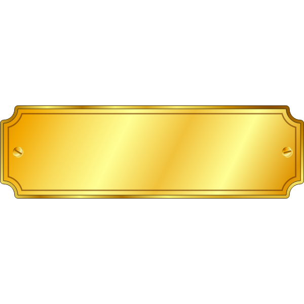 Vector image of shiny gold plaquette