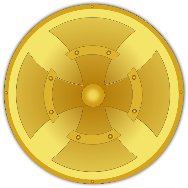 Golden shield vector image