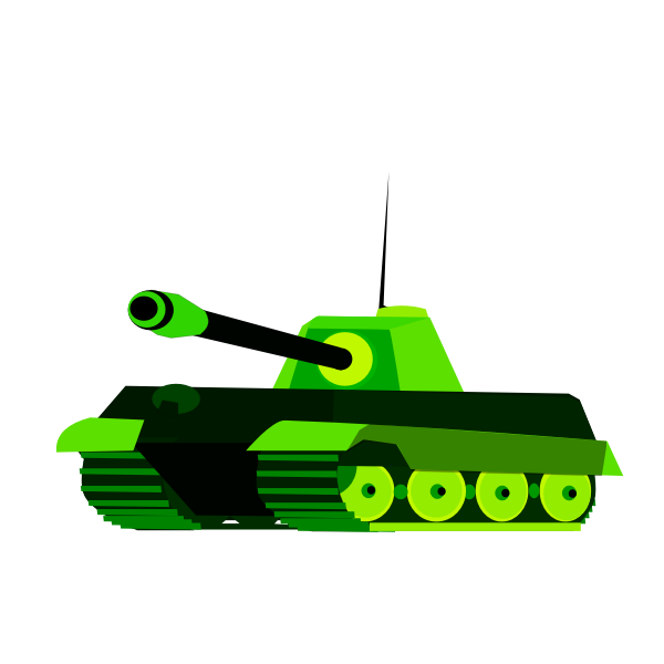 Green tank vector drawing