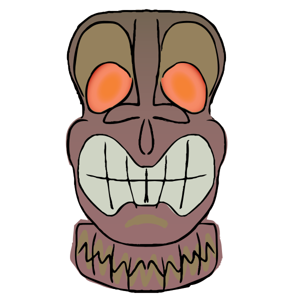 Brown Tiki vector graphics