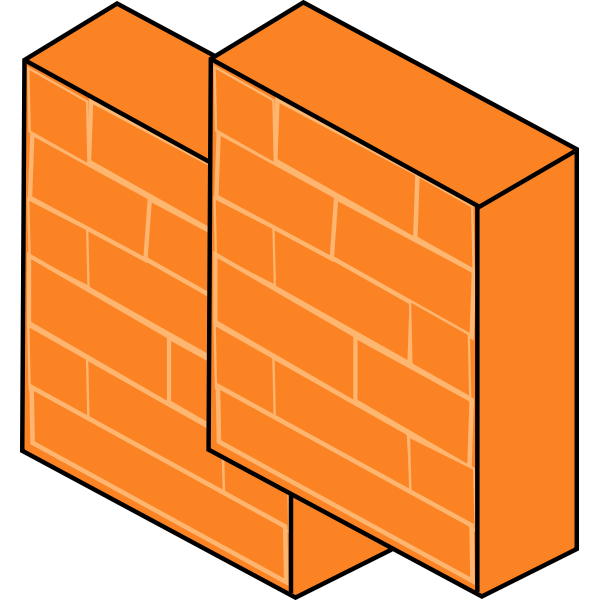 Firewall pair for computer networks vector image