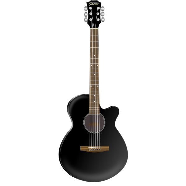 Black acoustic guitar