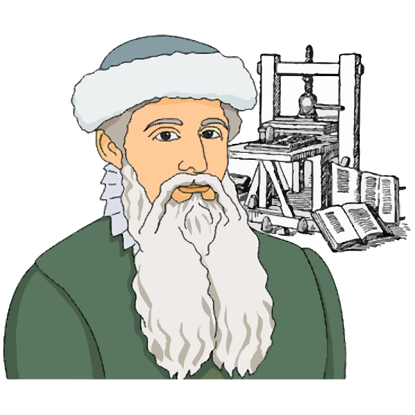 Johannes Gutenberg vector image