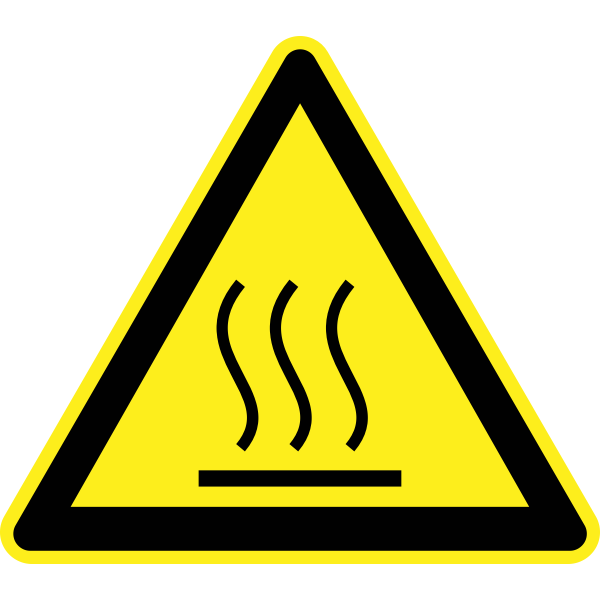 Hot hazard warning sign vector image