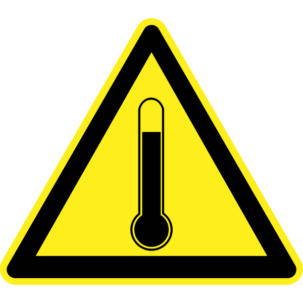 Temperature hazard warning sign vector image