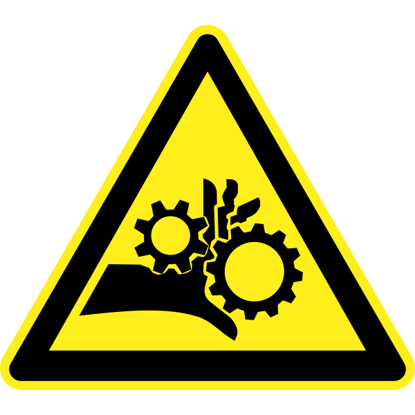 Mechanical crush hazard warning sign vector image