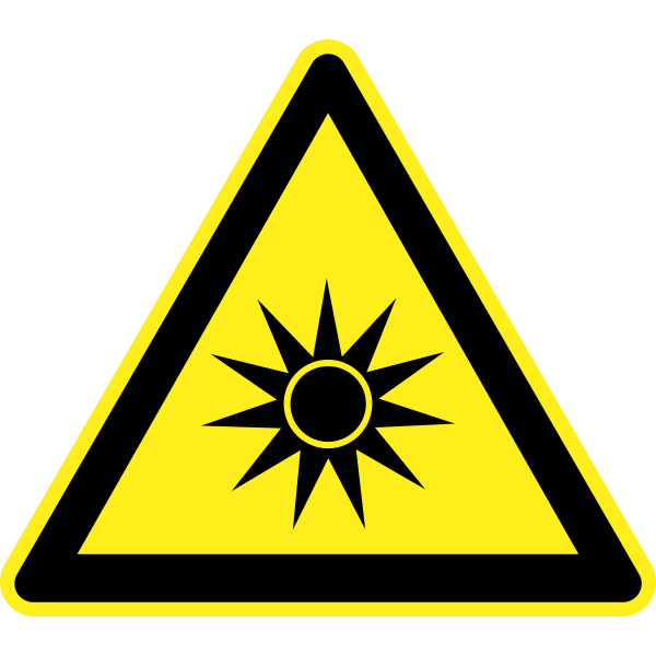 Strong Sun heat hazard warning sign vector image