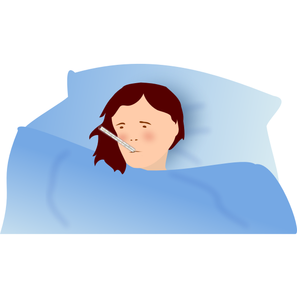 Vector illustration of a feverish woman