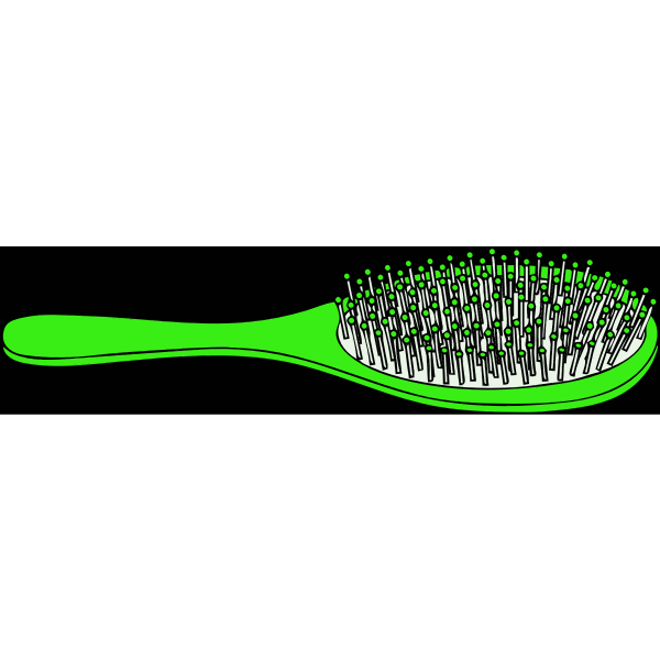 Vector image of hairbrush bright green