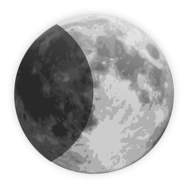 Vector image of weather forecast color symbol for half moon