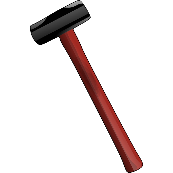 Vector illustration of long handle sledgehammer