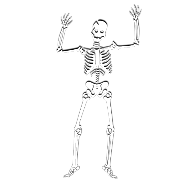 Vector clip art of scary skeleton