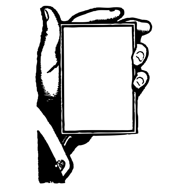 Vector illustration hand holding a blank card