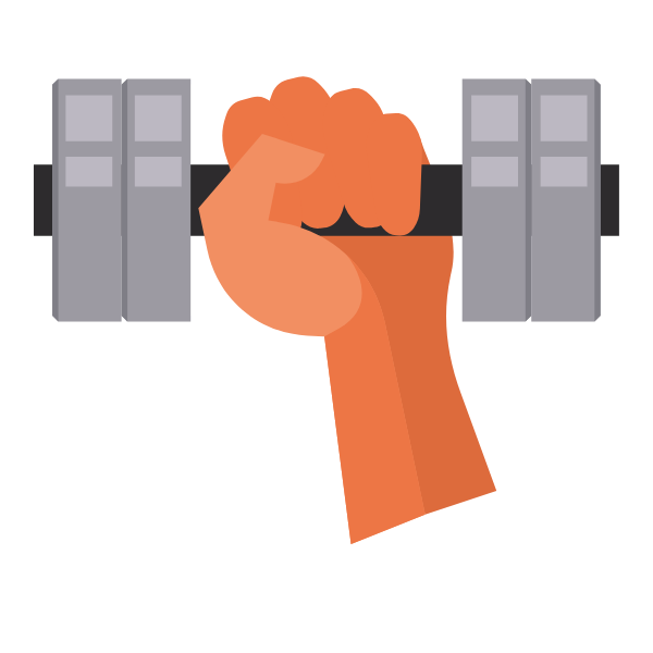 Hand lifts a dumbbell