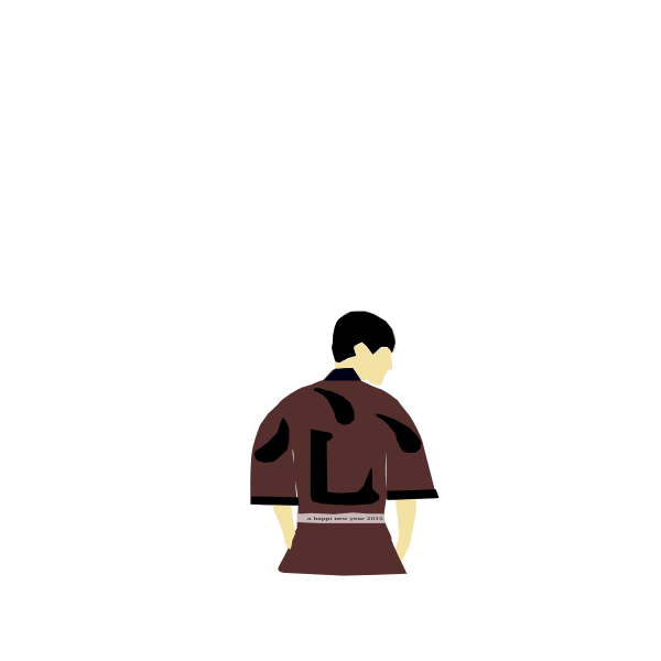 Vector drawing of Japanese boy