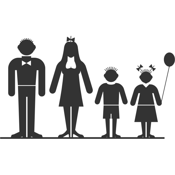 Family of four members vector clip art