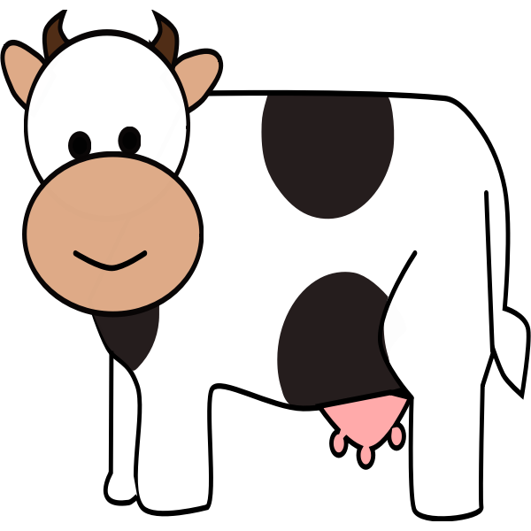 Color cartoon cow vector drawing