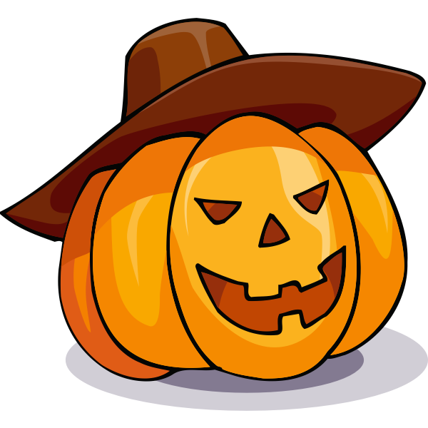 Halloween pumpkin with a sombrero vector drawing