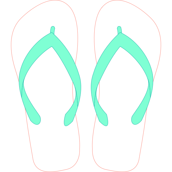 Flipflops with stripe pattern vector clip art