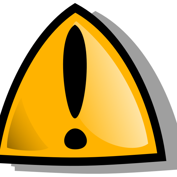 Warning sign orange rounded