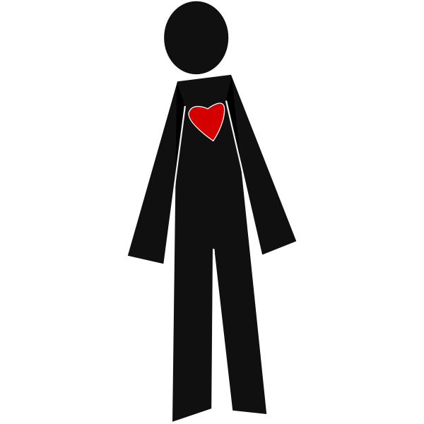 Male person with heart vector graphics