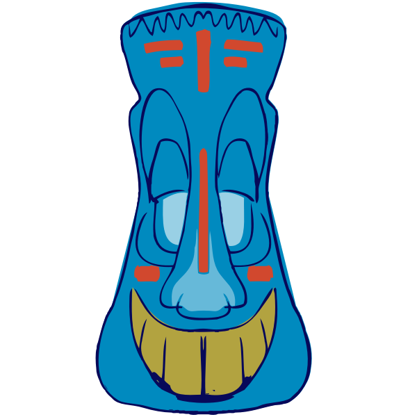 Blue Tiki vector clip art