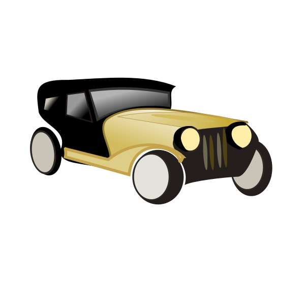 Old car cartoon vector drawing