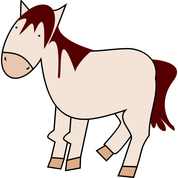 Vector image of red cartoon horse