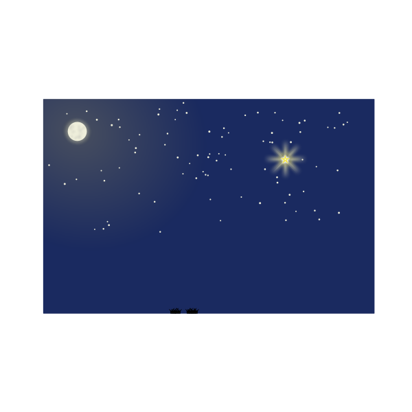 Vector graphics of skies with shiny star