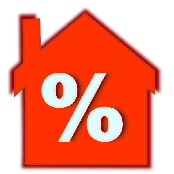 Home loan interest rate icon vector clip art