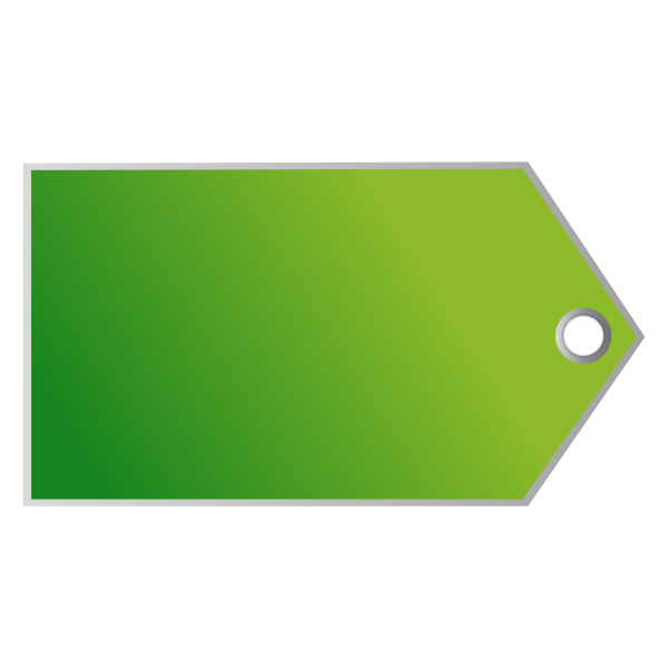 Vector clip art of horizontal green tag with a small hole for a stripe