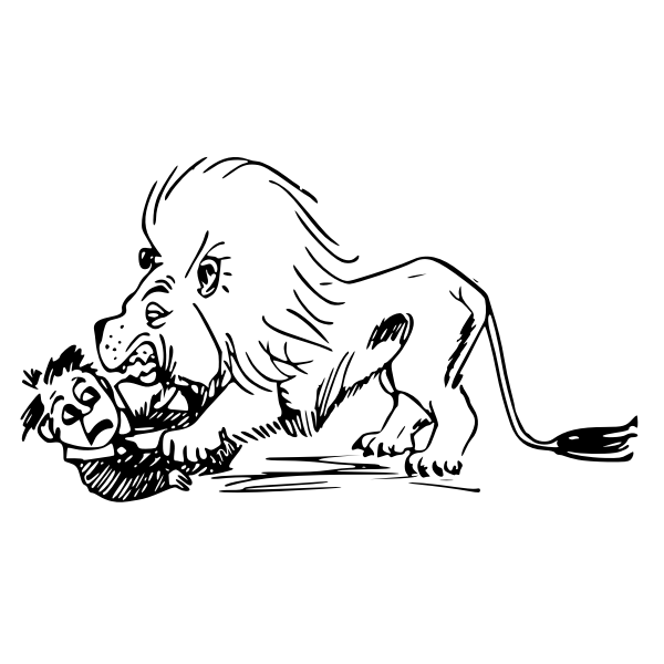 hungry lion