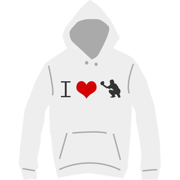 I love baseball hoodie vector illustration